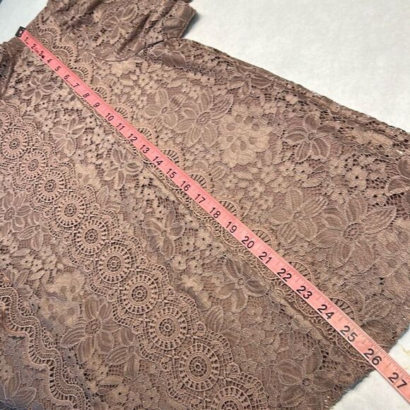 Cable & Gauge Short Sleeved Lace Blouse Top Shirt Sz Large Short Sleeve Dressy - Picture 6 of 8